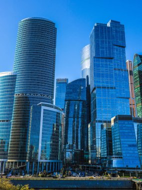 Moskova, Rusya - 29 Ağustos 2019: Moskova şehrinin scyscrapes, Rusya