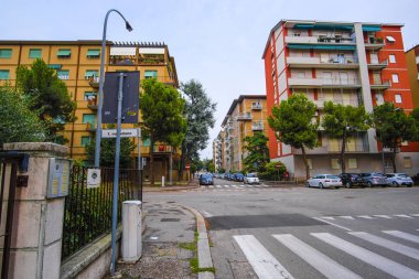 Verona, İtalya - 7 Temmuz 2019: Verona, İtalya'da zebra kavşağı