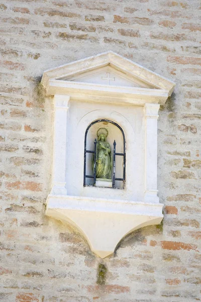 Este Italie Juillet 2019 Figurine Vierge Marie Sur Mur Maison — Photo