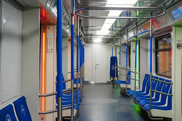 Moscú Rusia Agosto 2019 Interior Del Carridge Del Metro Moscú —  Fotos de Stock