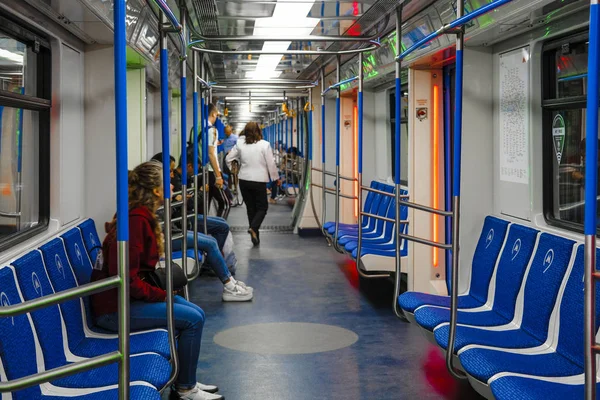 Moscú Rusia Agosto 2019 Interior Del Carridge Del Metro Moscú —  Fotos de Stock