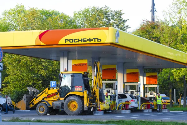 Moscow Oroszország Augusztus 2019 Kép Egy Benzinkútnál Moszkvában Oroszországban — Stock Fotó