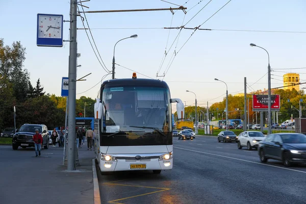 Moszkva Oroszország Augusztus 2019 Busz Utcán Moszkvában Oroszországban — Stock Fotó