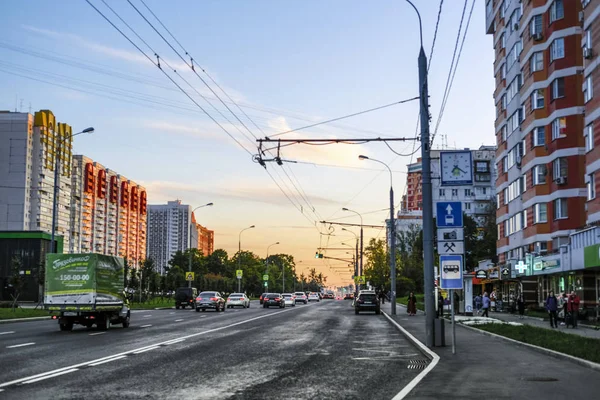 Moskau Russland August 2019 Verkehr Moskau Russland Auf Mitschurin Aussicht — Stockfoto