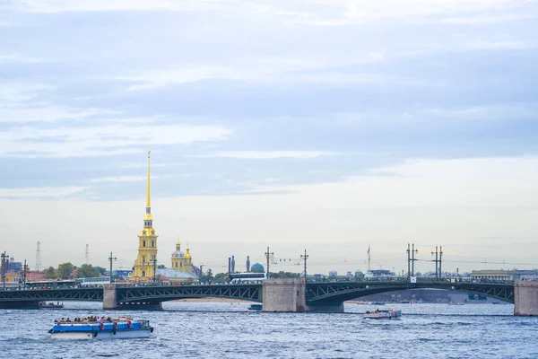 Saint Petersburg Russie Août 2019 Paysage Avec Image Rivière Neva — Photo