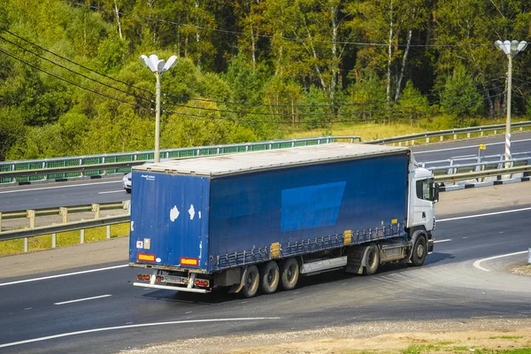 Tula Region Oroszország Szeptember 2019 Tehergépkocsi Egy Autópályán Tula Régióban — Stock Fotó