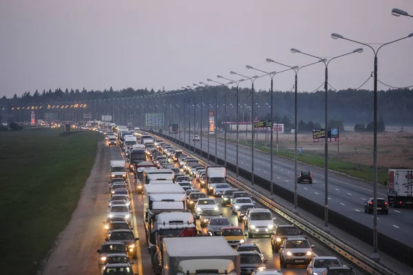 Moskevský Region Rusko Září 2019 Víkendové Dopravní Zácpa Moskevské Oblasti — Stock fotografie
