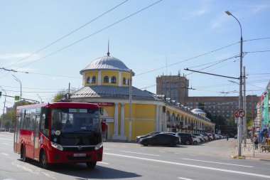 Riazan, Rusya - 29 Ağustos 2019: Riazan, Rusya 'da otobüs