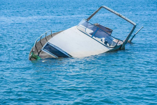 Image Sunken Motor Boat — Stock Photo, Image