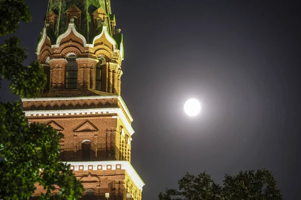 Cremlino Mosca Notte Luna — Foto Stock