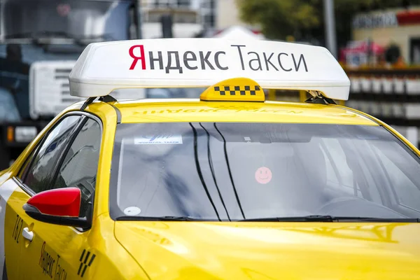 Moskau Russland September 2019 Das Bild Von Moskauer Taxi Aus — Stockfoto