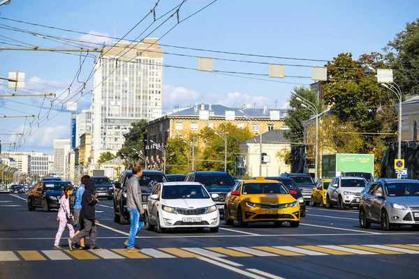 Moscou Rússia Setembro 2019 Imagem Tráfego Moscou — Fotografia de Stock