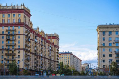 Moskova, Rusya - 15 Eylül 2019: Moskova 'da bir yerleşim alanının görüntüsü