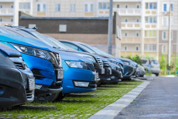 Moscú Rusia Septiembre 2019 Coches Aparcamiento Moscú — Foto de Stock