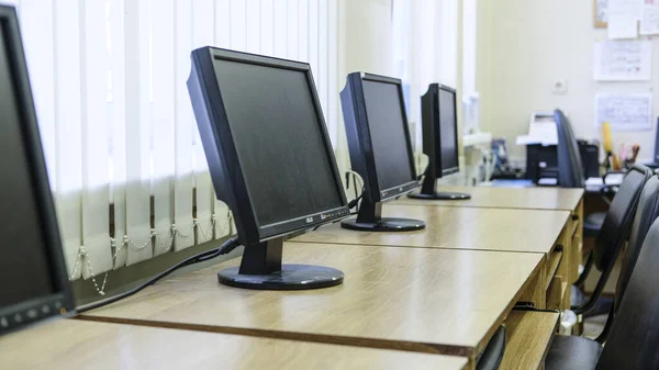 Moscou Rússia Outubro 2019 Imagem Sala Aula Informática Escola — Fotografia de Stock