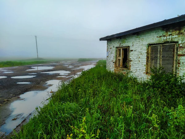 Obrázek Venkovské Silnice Špatného Počasí — Stock fotografie