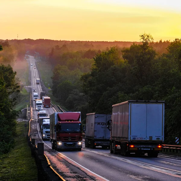 Région Moscou Russie Juin 2020 Image Une Autoroute Coucher Soleil — Photo