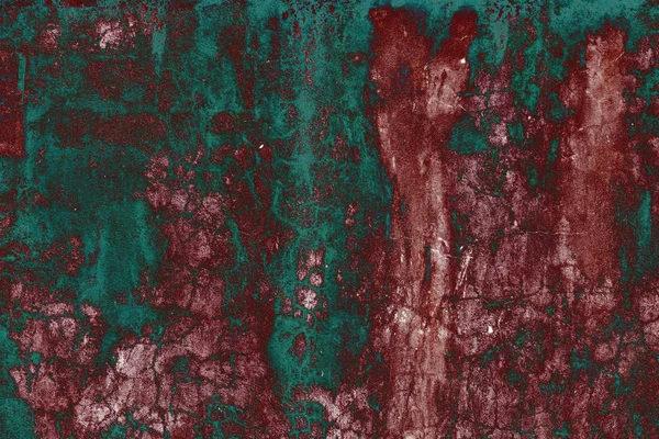 Textúra háttér piros és zöld peeling festék a régi durva felületen — Stock Fotó