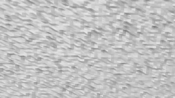 Astratto Loop Superficie Geometrica Poligonale 7 Bianco: elegante animazione liscia di una rete poligonale triangolare in porcellana bianca. Sfondo pulito a basso movimento poli. Animazione 3D minimale bianca. — Video Stock