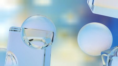 Donmuş buz mavisi buz pateni pistinin arka planında. 3B görüntüleme