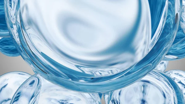 Vízcseppek leeresztése. A gyönyörű vízcseppek háttere. 3D renderelés — Stock Fotó