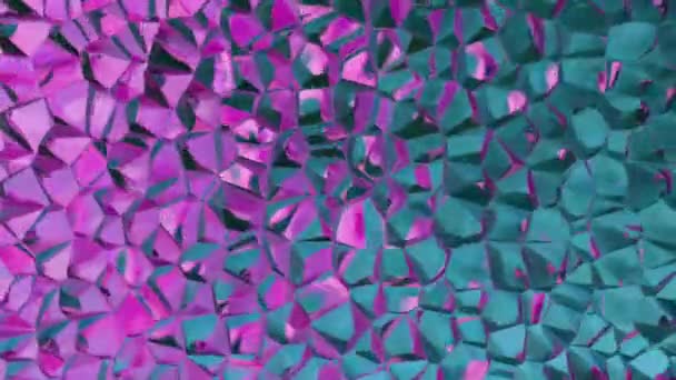 Loop de superfície geométrica poligonal abstrato: animação elegante e suave de uma malha de polígono triangular em porcelana . — Vídeo de Stock