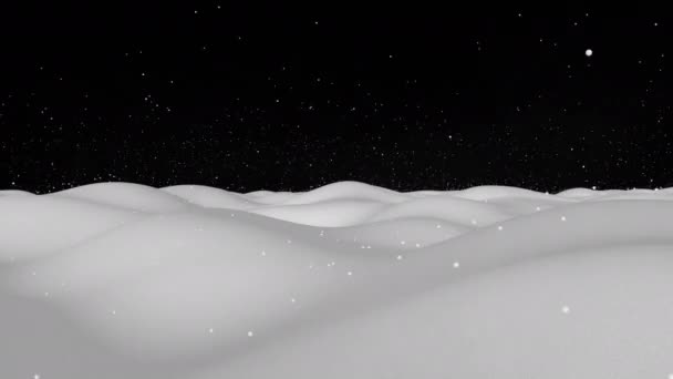 Lente Distorsión Nieve, nieve cayendo aislada sobre fondo negro en 4K para ser utilizada para componer, gráficos en movimiento — Vídeo de stock