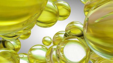 Morina yağı omega 3 jel kapsülleri beyaz arka planda izole edilmiş. 3B görüntüleme