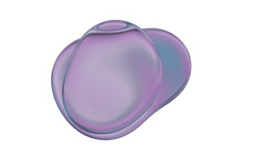 Beyaz üzerine soyut mor baloncuklar. 3B görüntüleme