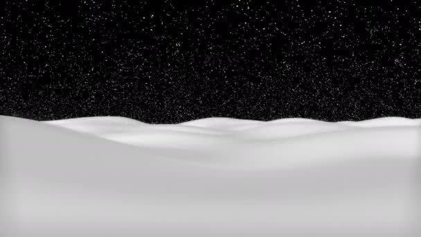 Objektivverzerrung Schnee, fallender Schnee isoliert auf schwarzem Hintergrund in 4K zum Komponieren, Motion Graphics — Stockvideo