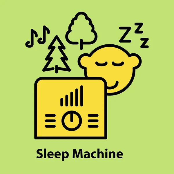 Icono de línea de la máquina de dormir — Vector de stock
