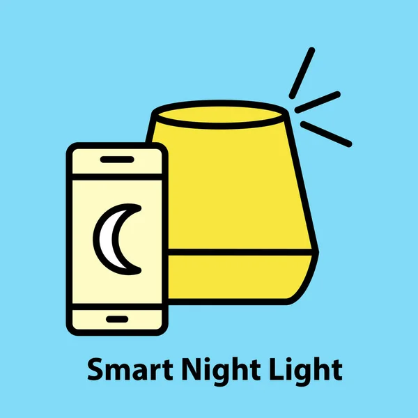 Luz de noche inteligente — Vector de stock
