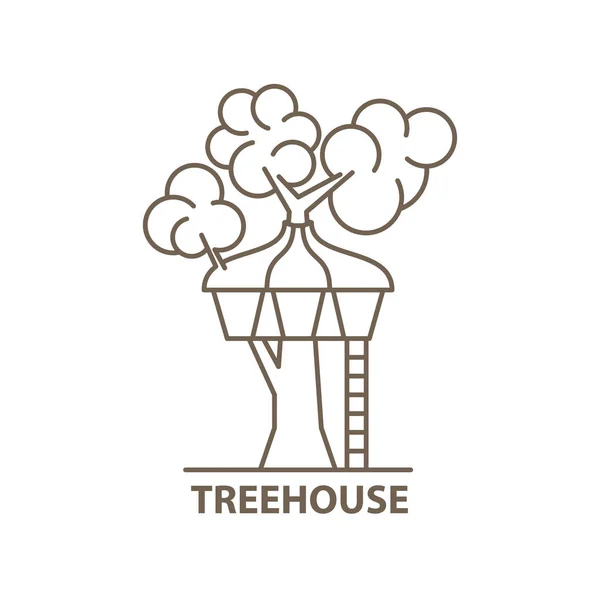 Treehouse en lineal — Vector de stock