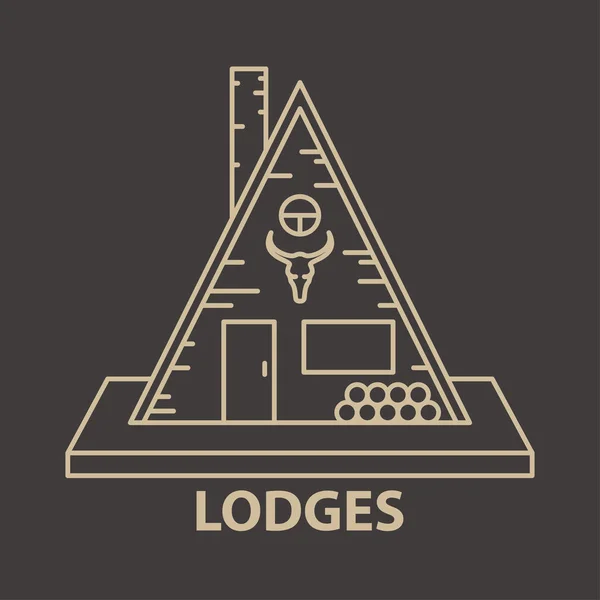 Glamping lodges accomodation — Stock Vector