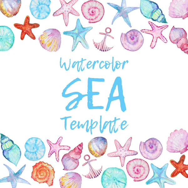 Watercolor template card — Stock Photo, Image