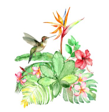 Tropikal suluboya buket