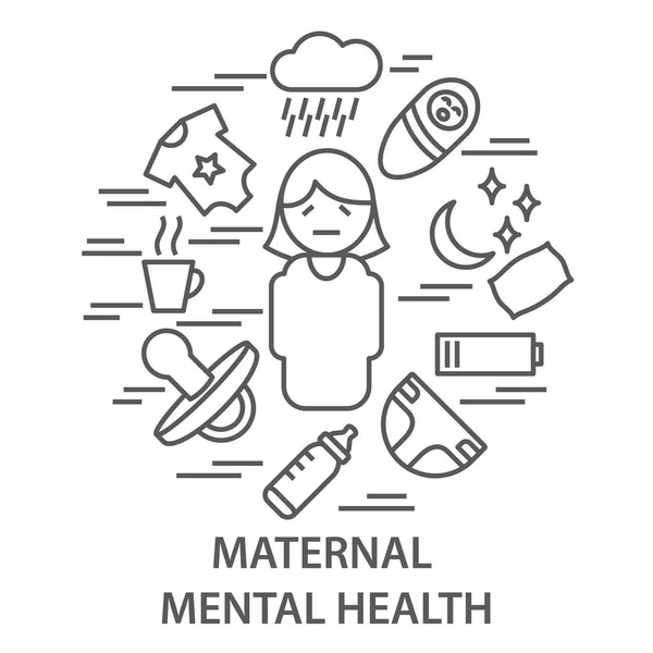 Banners para la salud mental materna — Archivo Imágenes Vectoriales