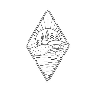 Düz çizgi tarzı seyahat afişi