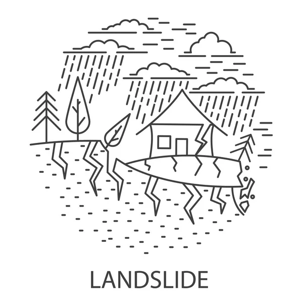 Slide Land přírodní katastrofy — Stockový vektor