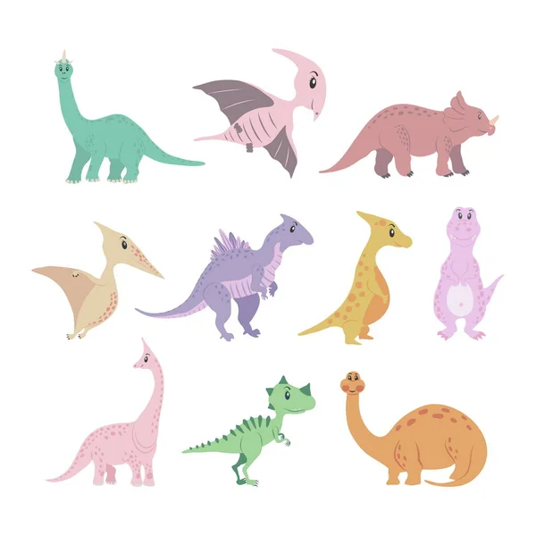 Set di dinosauri colorati — Vettoriale Stock