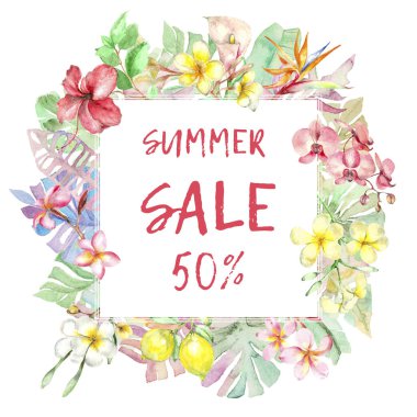 Suluboya tropik şablon