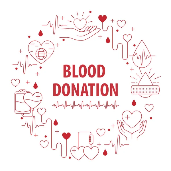 Bağış Kan daire afiş — Stok Vektör