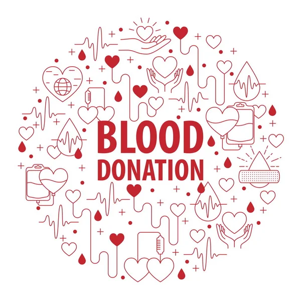 Bağış Kan daire afiş — Stok Vektör