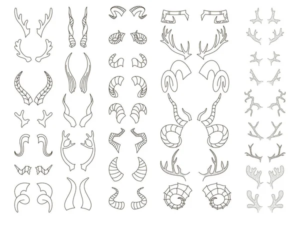 Hoorns grote set — Stockvector