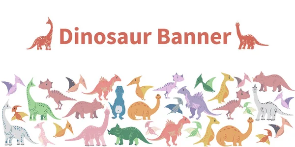 Cartoon dinozaurów szablon — Wektor stockowy