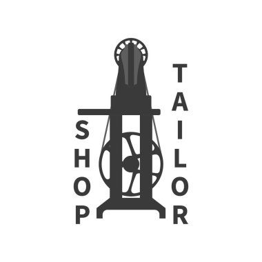 Retro dikiş makinesi logosu