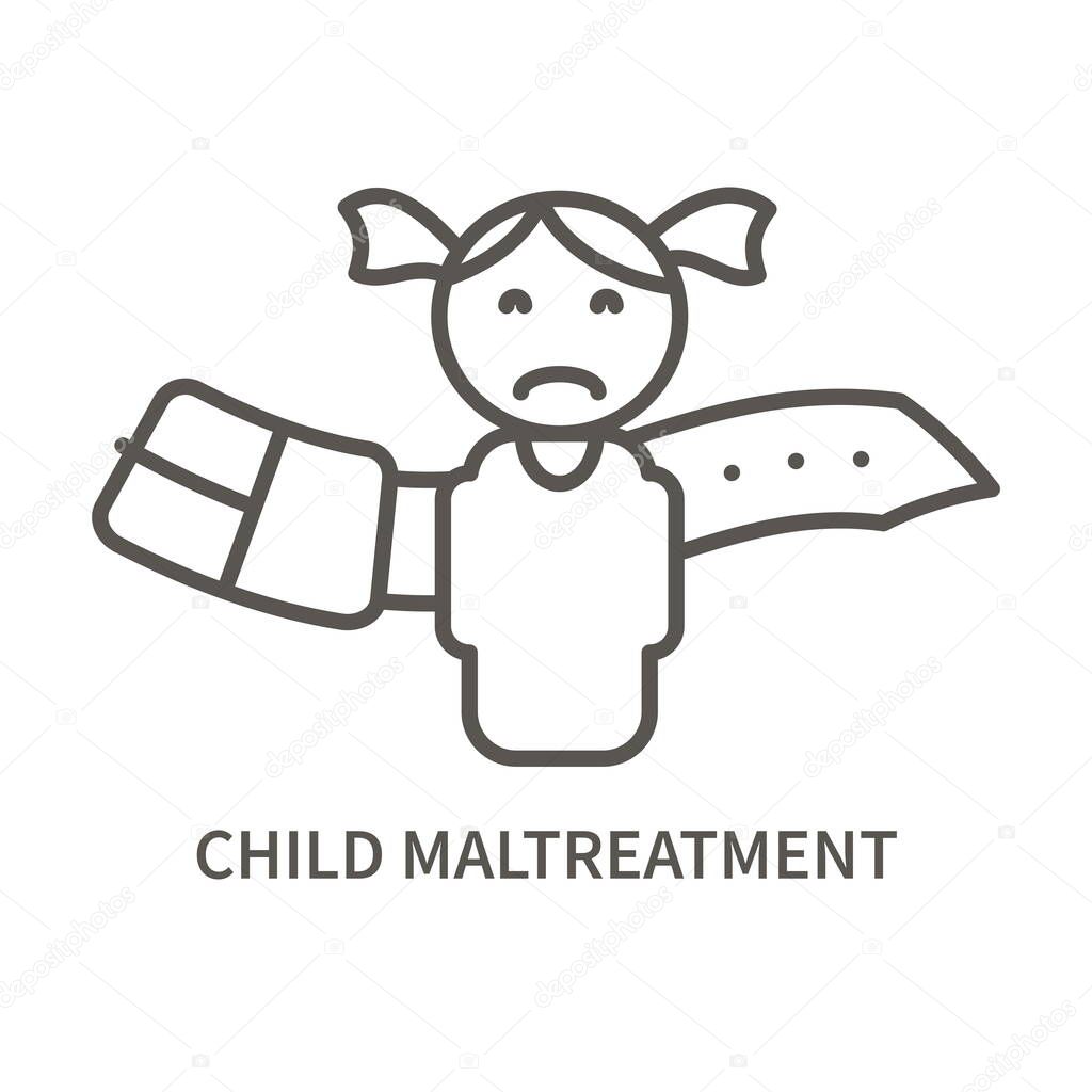 Child maltreatment linear icon
