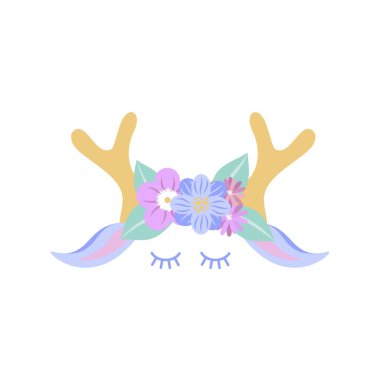 Gözleri ve kulakları ile Boynuzları