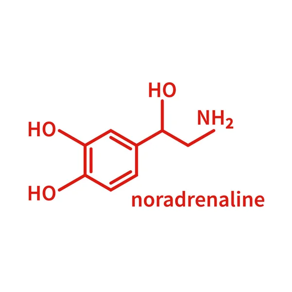 Fórmula Esquelética Noradrenalina Fórmula Química Estrutural Molécula Noradrenalina Isolada Sobre —  Vetores de Stock