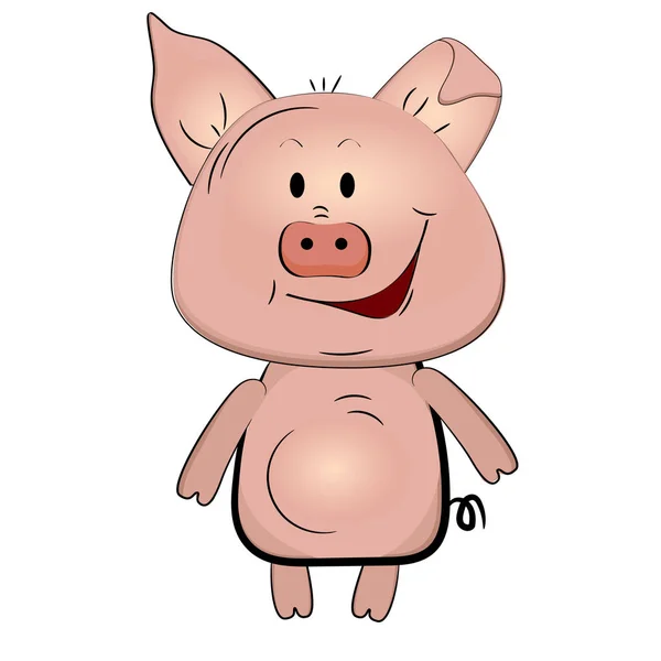 Mignon dessin animé de porc — Image vectorielle